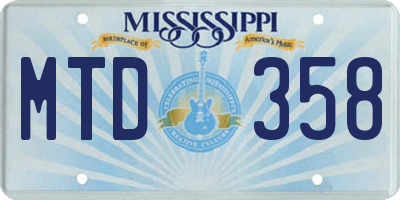 MS license plate MTD358