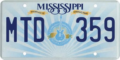 MS license plate MTD359