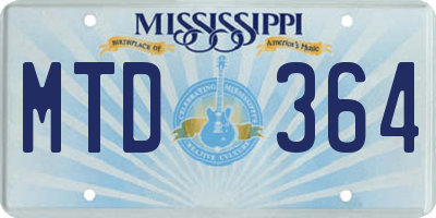MS license plate MTD364