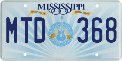 MS license plate MTD368