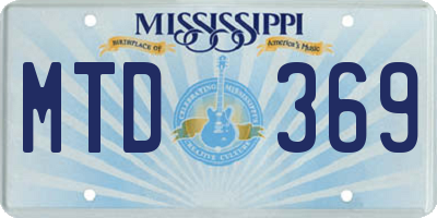 MS license plate MTD369