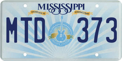 MS license plate MTD373