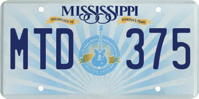 MS license plate MTD375