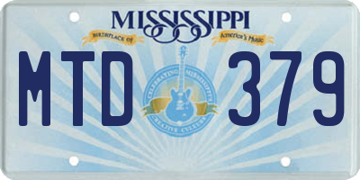 MS license plate MTD379