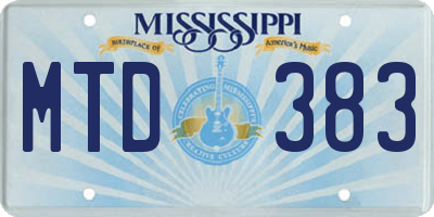 MS license plate MTD383