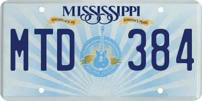 MS license plate MTD384
