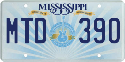 MS license plate MTD390