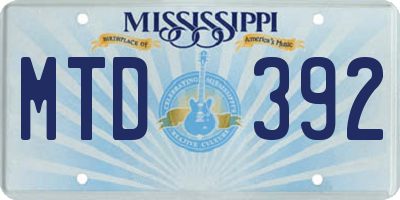 MS license plate MTD392