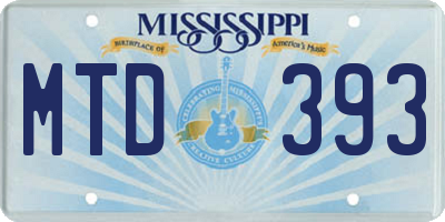 MS license plate MTD393