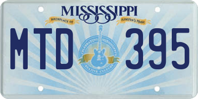MS license plate MTD395