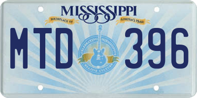 MS license plate MTD396