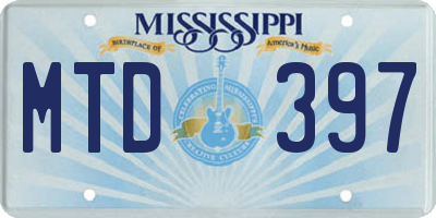 MS license plate MTD397