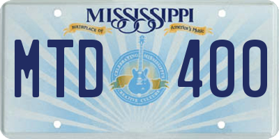 MS license plate MTD400