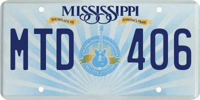 MS license plate MTD406