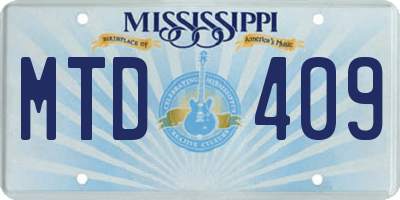 MS license plate MTD409