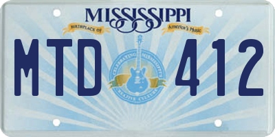 MS license plate MTD412