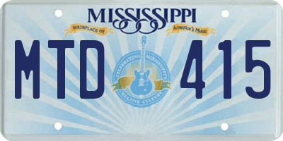 MS license plate MTD415
