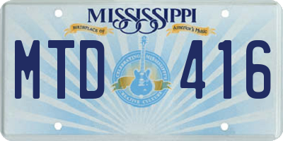MS license plate MTD416