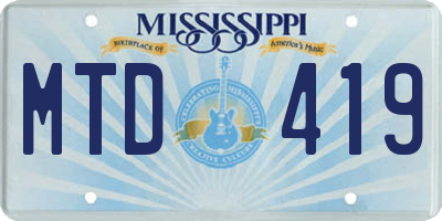MS license plate MTD419