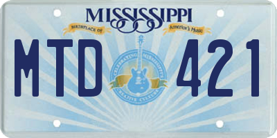 MS license plate MTD421