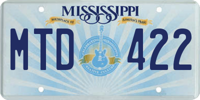 MS license plate MTD422