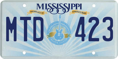 MS license plate MTD423