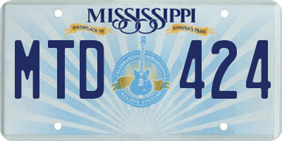 MS license plate MTD424