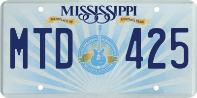 MS license plate MTD425