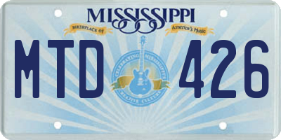 MS license plate MTD426