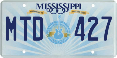 MS license plate MTD427