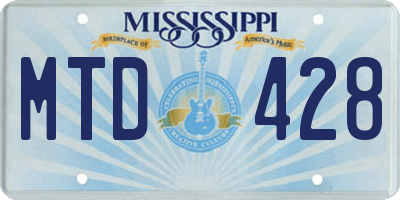 MS license plate MTD428