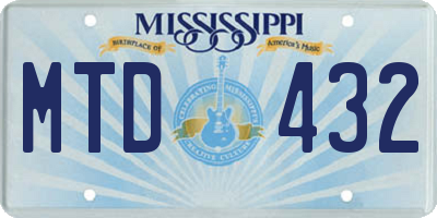 MS license plate MTD432