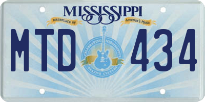 MS license plate MTD434