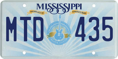 MS license plate MTD435