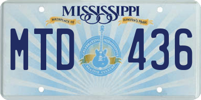 MS license plate MTD436