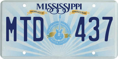 MS license plate MTD437
