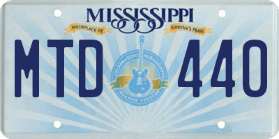 MS license plate MTD440