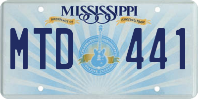 MS license plate MTD441