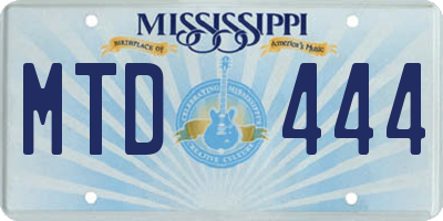 MS license plate MTD444