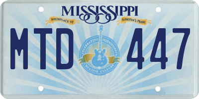 MS license plate MTD447