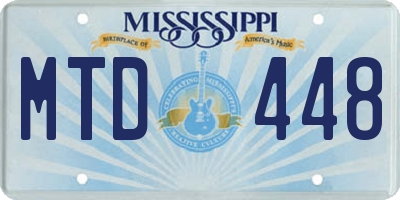 MS license plate MTD448