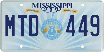 MS license plate MTD449