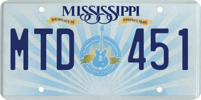 MS license plate MTD451