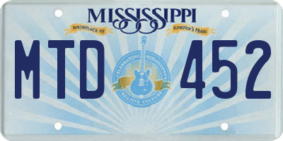 MS license plate MTD452