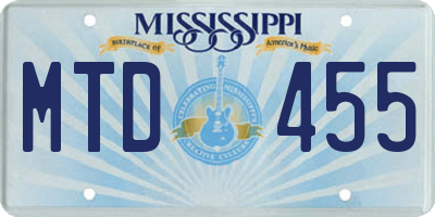 MS license plate MTD455