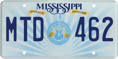 MS license plate MTD462