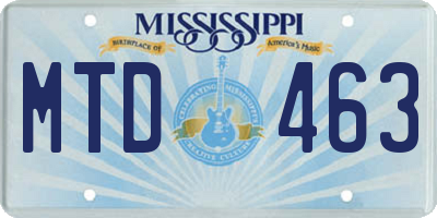 MS license plate MTD463