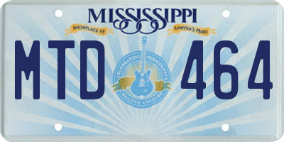 MS license plate MTD464