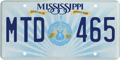 MS license plate MTD465