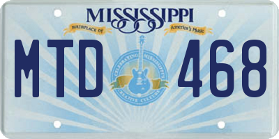MS license plate MTD468
